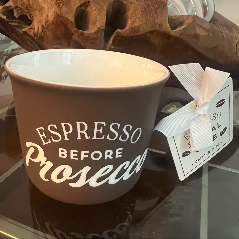 Espresso Before Prosecco Brown Mug